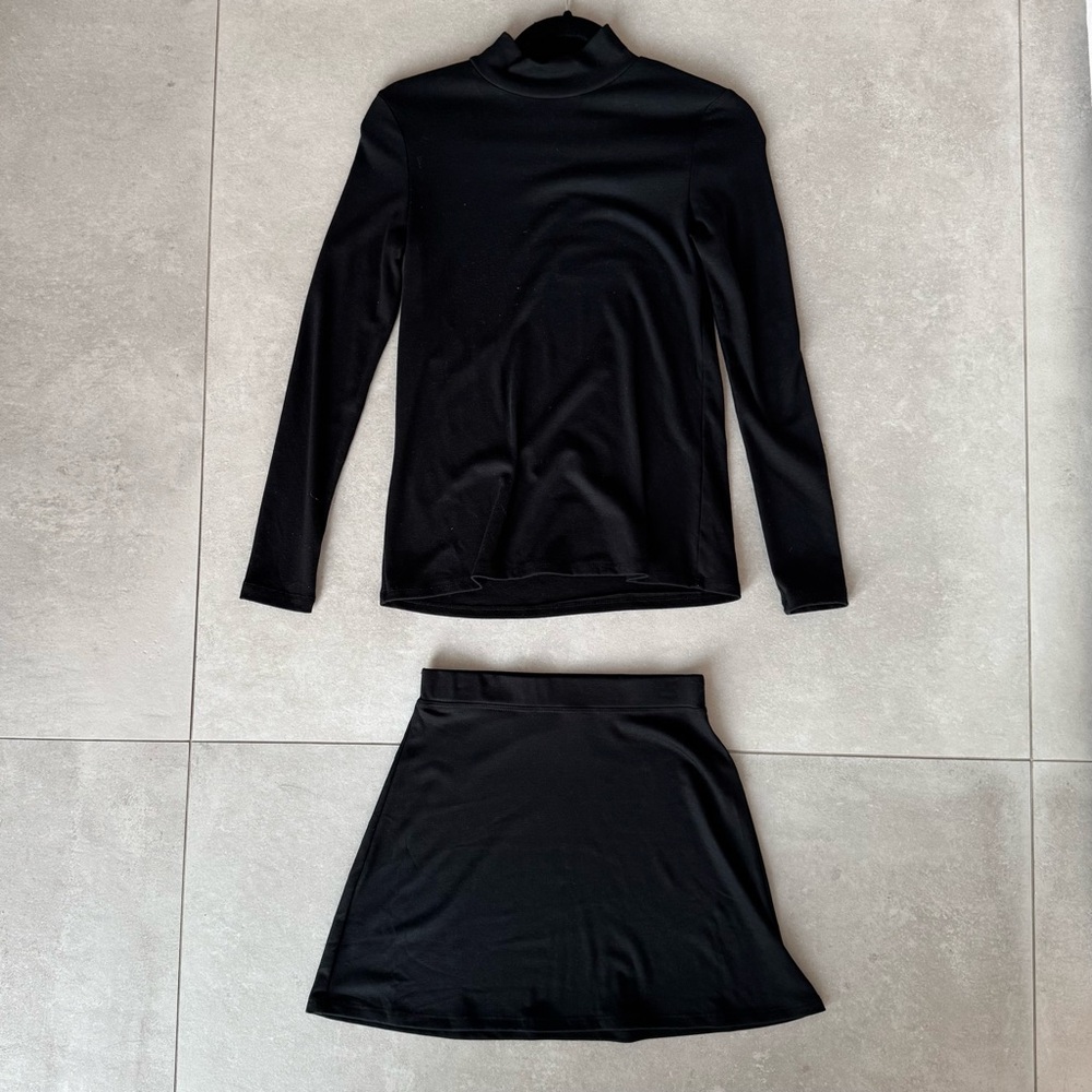 FREE PEOPLE A LINE SKIRT AND MATCHING TURTLENECK